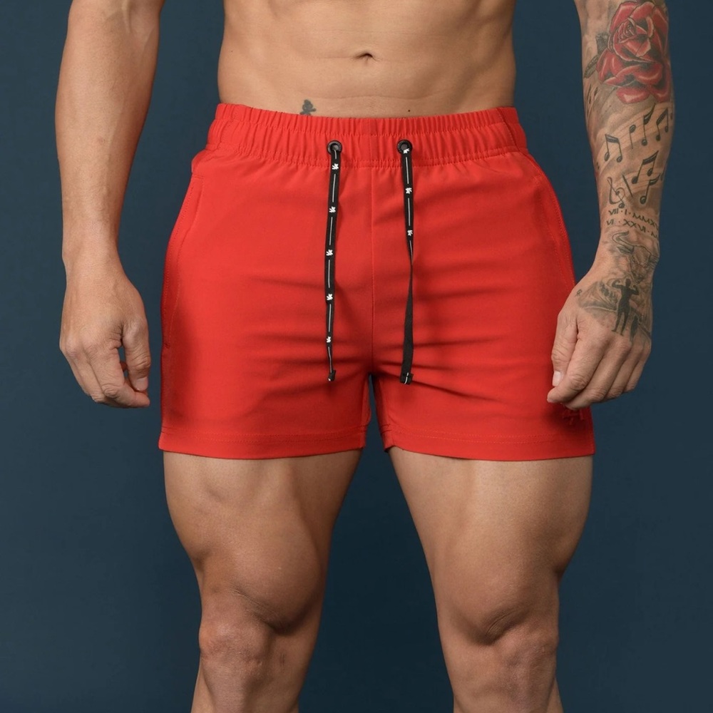 (Red) YoungLA 101 BODYBUILDING SHORT SHORTS - Size medium - like new